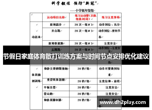 节假日家庭体育散打训练方案与时间节点安排优化建议